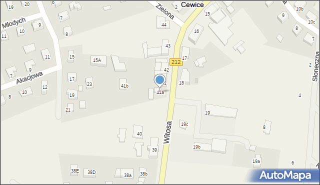 Cewice, Witosa Wincentego, 41a, mapa Cewice