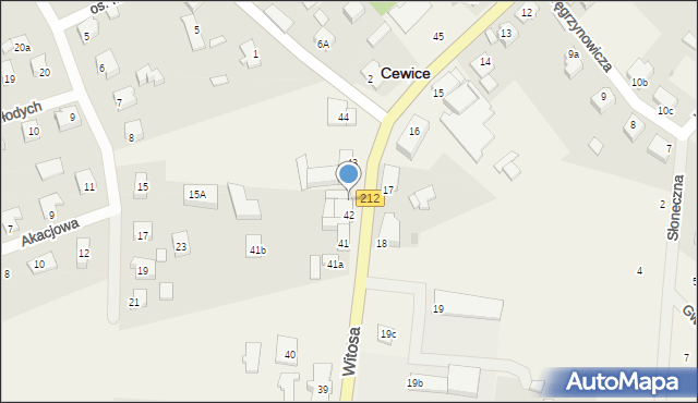 Cewice, Witosa Wincentego, 42a, mapa Cewice