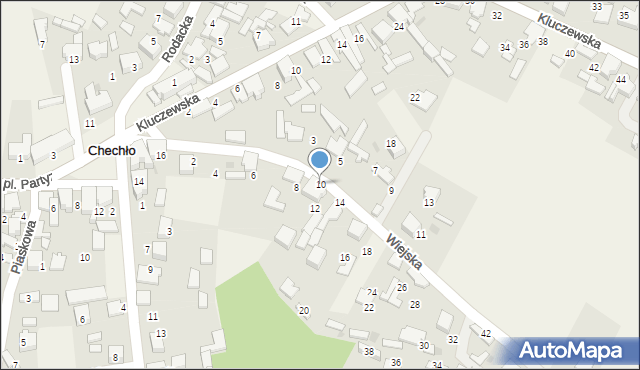 Chechło, Wiejska, 10, mapa Chechło