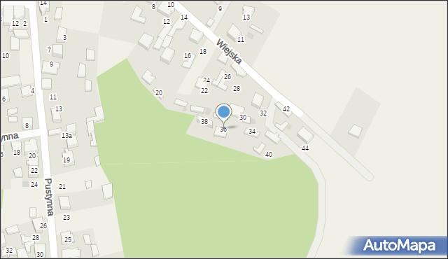 Chechło, Wiejska, 36, mapa Chechło