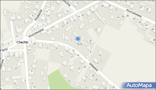 Chechło, Wiejska, 5, mapa Chechło