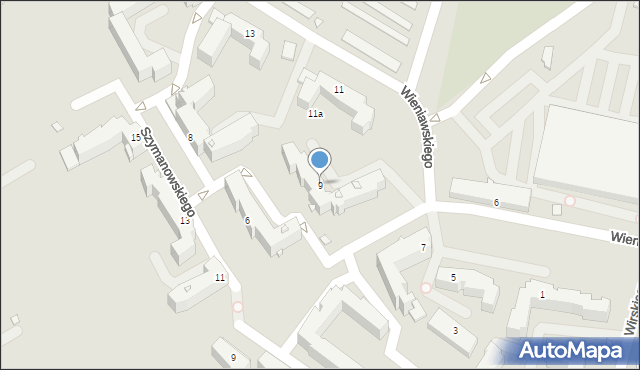 Chełm, Wieniawskiego Henryka, 9, mapa Chełma