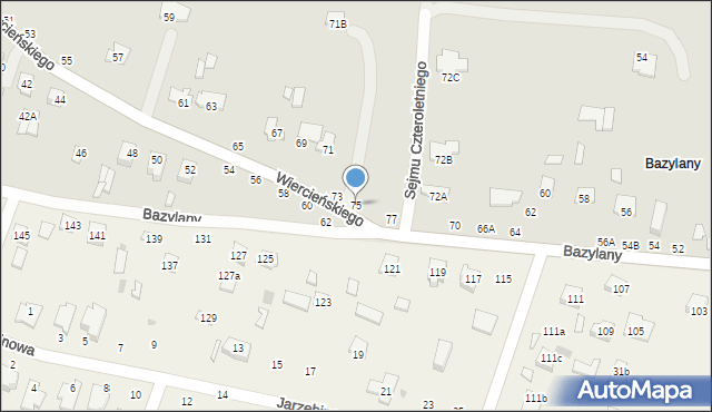 Chełm, Wiercieńskiego Henryka, 75, mapa Chełma