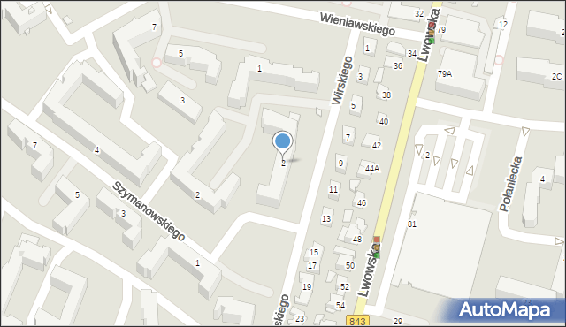 Chełm, Wirskiego Bolesława, 2, mapa Chełma