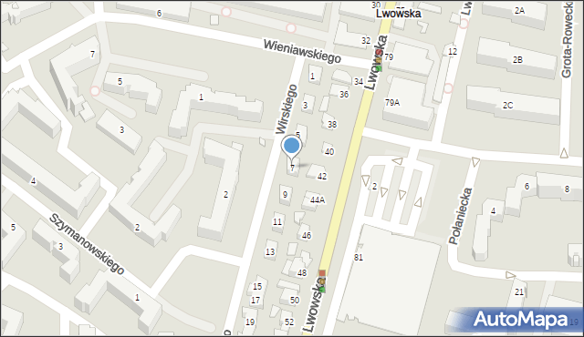 Chełm, Wirskiego Bolesława, 7, mapa Chełma