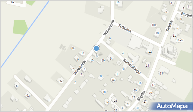 Chełm Śląski, Wiosenna, 12, mapa Chełm Śląski