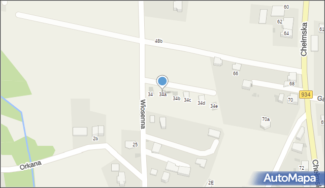 Chełm Śląski, Wiosenna, 34a, mapa Chełm Śląski