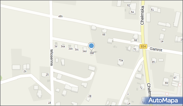 Chełm Śląski, Wiosenna, 34e, mapa Chełm Śląski