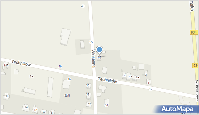 Chełm Śląski, Wiosenna, 62, mapa Chełm Śląski