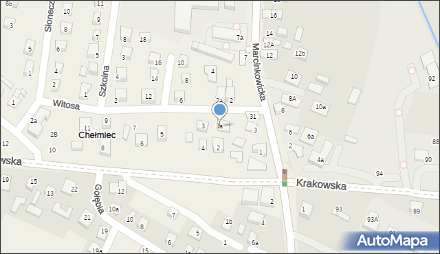Chełmiec, Witosa Wincentego, 3a, mapa Chełmiec