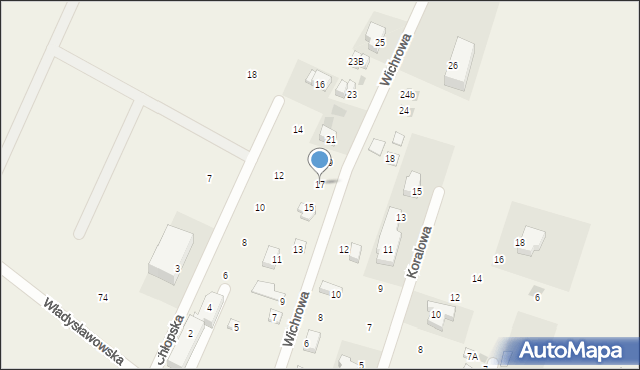 Chłapowo, Wichrowa, 17, mapa Chłapowo