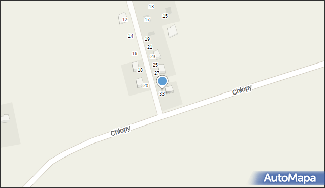Chłopy, Widokowa, 33, mapa Chłopy