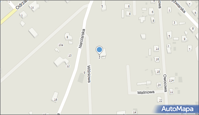 Chojna, Wiśniowa, 2, mapa Chojna