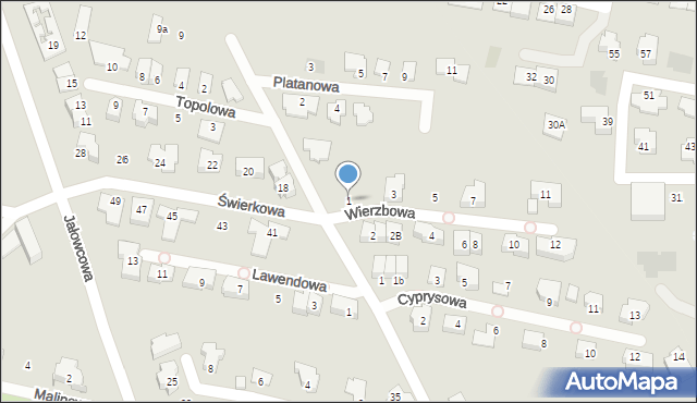 Chorzów, Wierzbowa, 1, mapa Chorzów