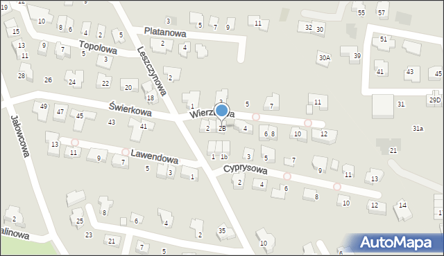 Chorzów, Wierzbowa, 2B, mapa Chorzów