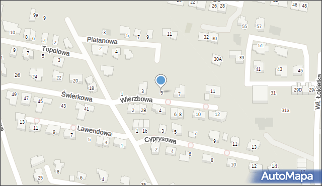 Chorzów, Wierzbowa, 5, mapa Chorzów