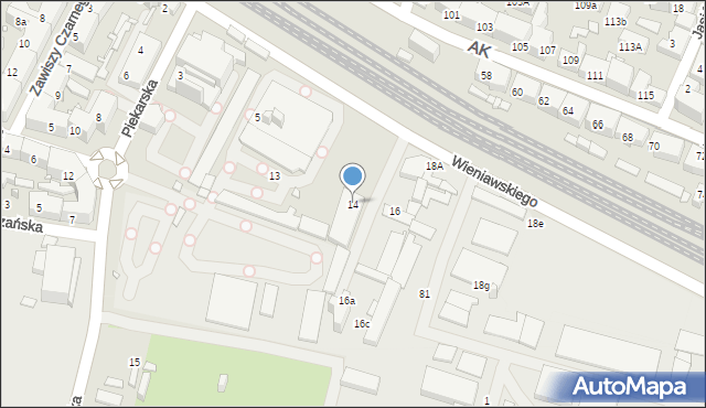 Chorzów, Wieniawskiego Henryka, 14, mapa Chorzów