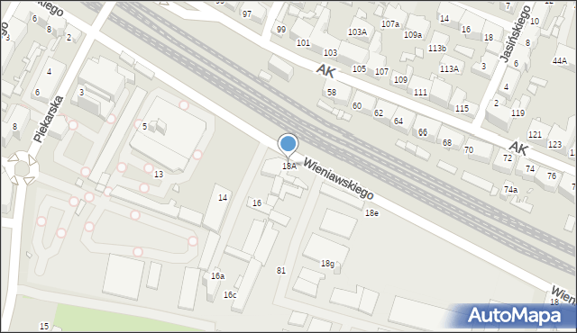 Chorzów, Wieniawskiego Henryka, 18A, mapa Chorzów