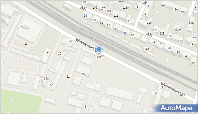 Chorzów, Wieniawskiego Henryka, 18e, mapa Chorzów