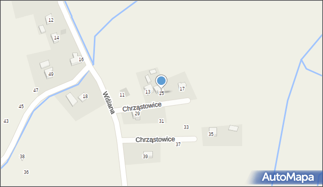 Chrząstowice, Wiślana, 15, mapa Chrząstowice