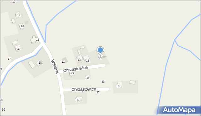 Chrząstowice, Wiślana, 17, mapa Chrząstowice