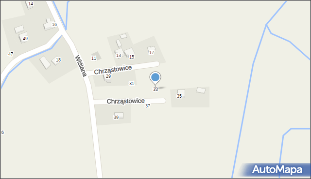 Chrząstowice, Wiślana, 33, mapa Chrząstowice