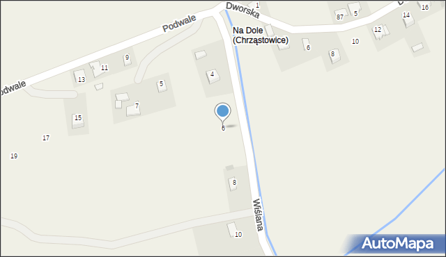 Chrząstowice, Wiślana, 6, mapa Chrząstowice