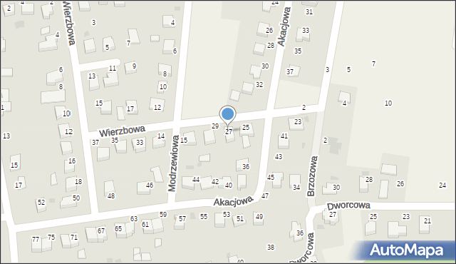 Chybie, Wierzbowa, 27, mapa Chybie