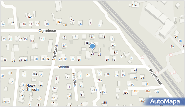 Ciechanów, Widna, 14, mapa Ciechanów