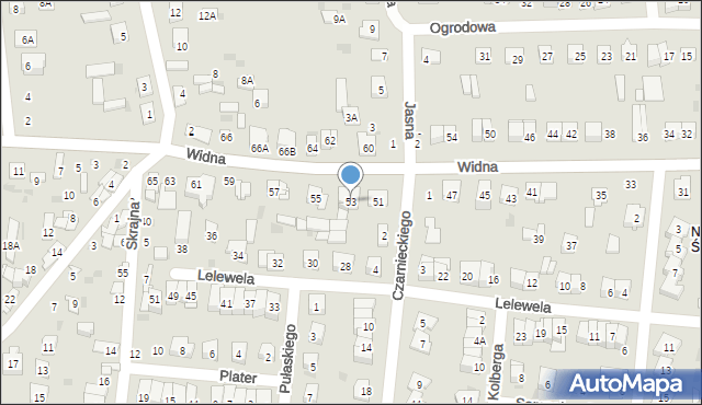 Ciechanów, Widna, 53, mapa Ciechanów