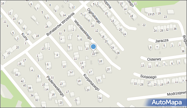 Ciechanów, Wieniawskiego Henryka, 12, mapa Ciechanów