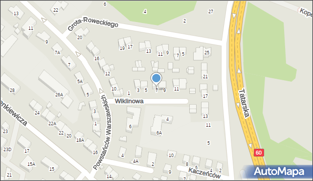 Ciechanów, Wiklinowa, 7, mapa Ciechanów