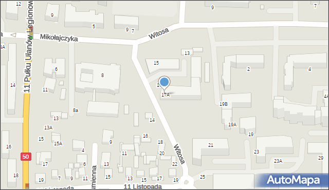 Ciechanów, Witosa Wincentego, 17A, mapa Ciechanów