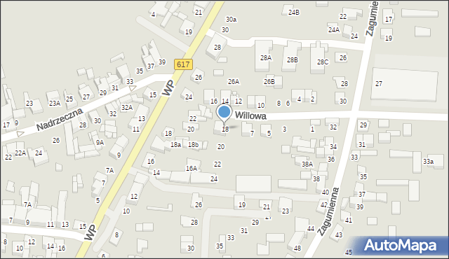 Ciechanów, Willowa, 18, mapa Ciechanów