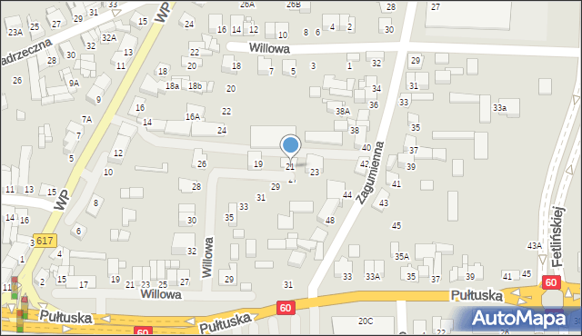 Ciechanów, Willowa, 21, mapa Ciechanów