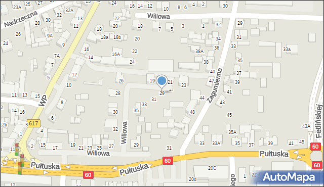 Ciechanów, Willowa, 29, mapa Ciechanów
