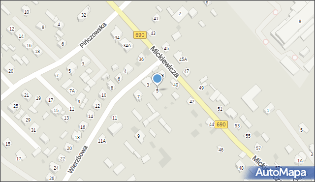 Ciechanowiec, Wierzbowa, 5, mapa Ciechanowiec