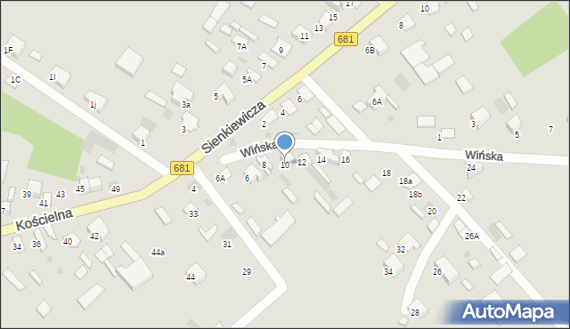 Ciechanowiec, Wińska, 10, mapa Ciechanowiec