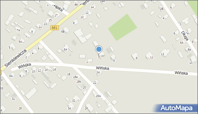 Ciechanowiec, Wińska, 3, mapa Ciechanowiec