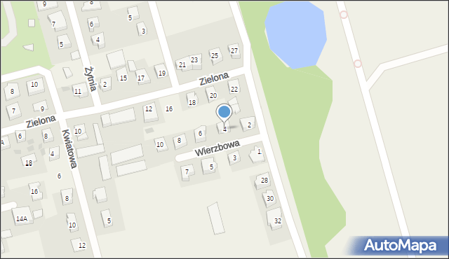 Cieplewo, Wierzbowa, 4, mapa Cieplewo