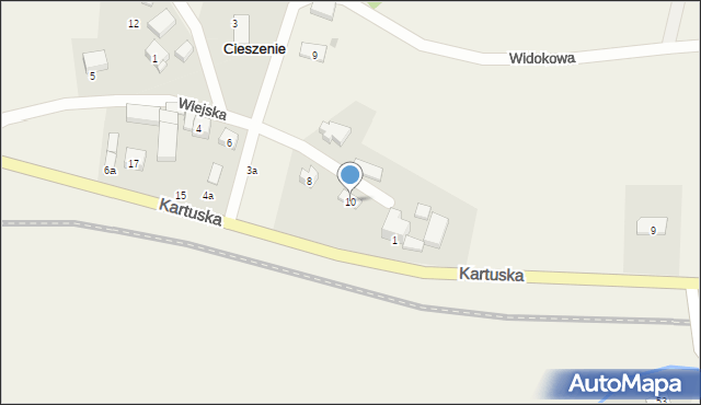 Cieszenie, Wiejska, 10, mapa Cieszenie