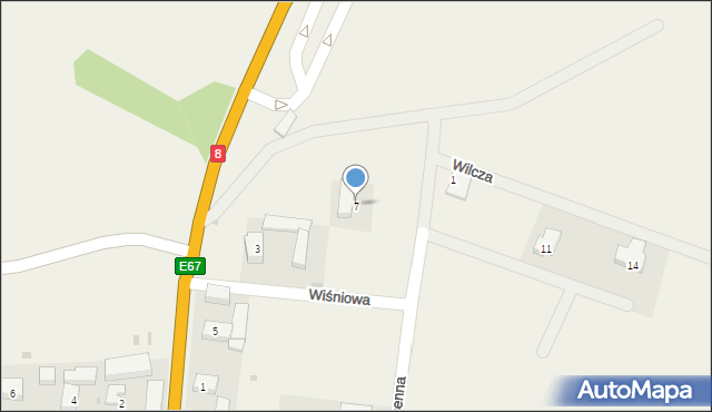 Cieszyce, Wiosenna, 7, mapa Cieszyce