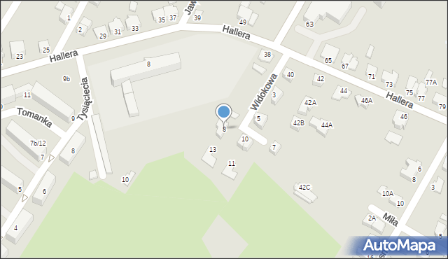 Cieszyn, Widokowa, 8, mapa Cieszyna