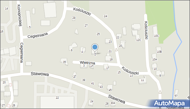 Cieszyn, Wietrzna, 2, mapa Cieszyna