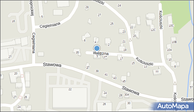 Cieszyn, Wietrzna, 3, mapa Cieszyna