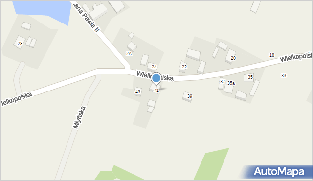 Cieszyn, Wielkopolska, 41, mapa Cieszyna