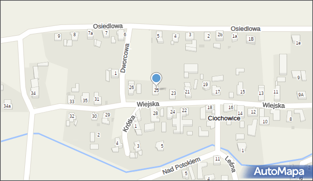 Ciochowice, Wiejska, 25, mapa Ciochowice