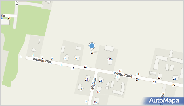 Cisie, Wiatraczna, 13, mapa Cisie