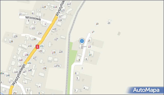 Cisiec, Widokowa, 12, mapa Cisiec