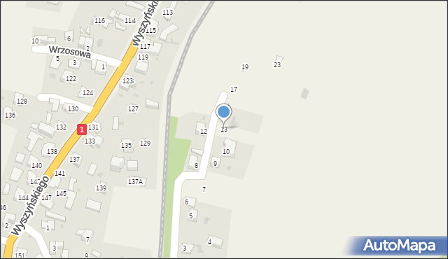 Cisiec, Widokowa, 13, mapa Cisiec